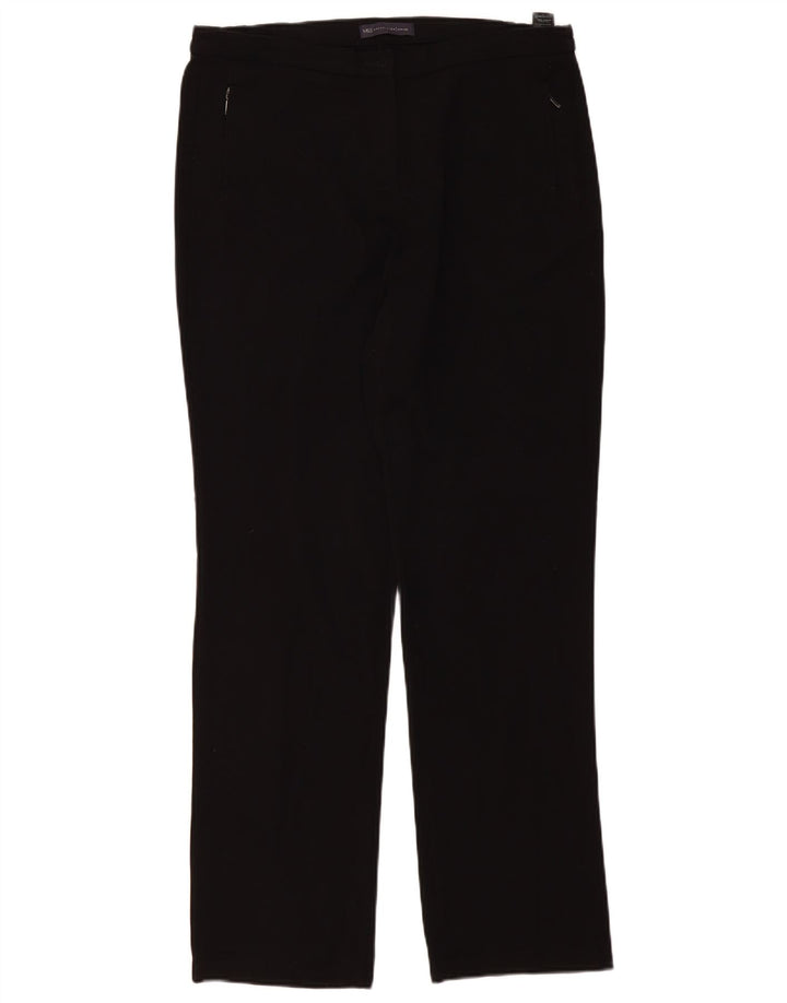 Marks & Spencer Pantalon décontracté pour femme UK 14 Large W34 L32 Noir Polyester