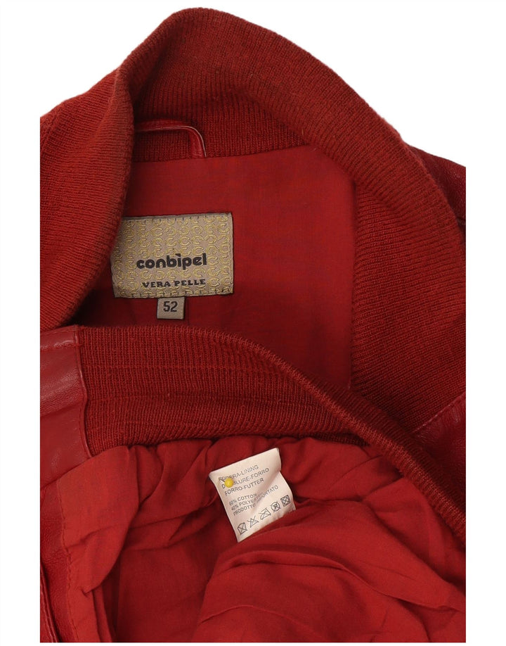 Conbipel Veste en Cuir Homme IT 52 Grand Cuir Rouge