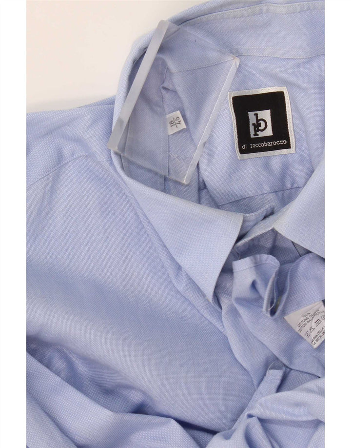Roccobarocco Chemise Homme Taille 45 18 2XL Coton Bleu