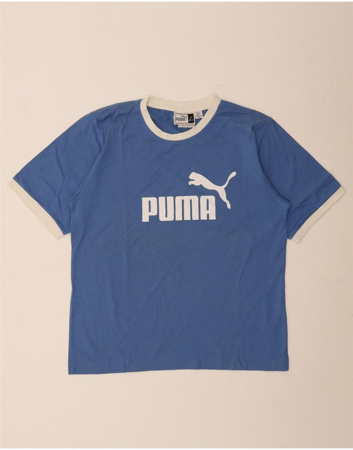 Puma T-shirt graphique pour homme, grand, bleu, coton