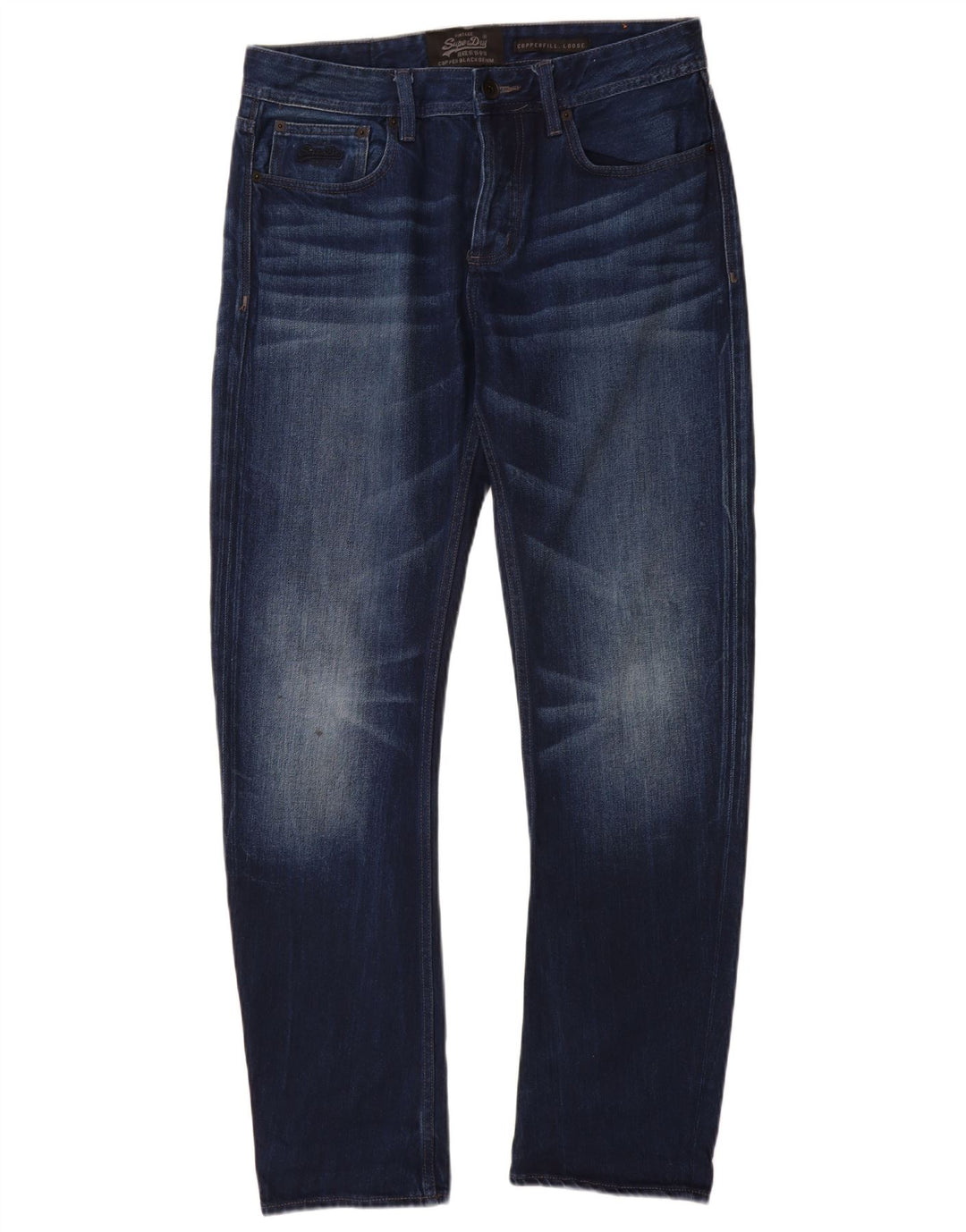 SUPERDRY Jean Slim Copperfill Homme W32 L32 Bleu Marine Coton