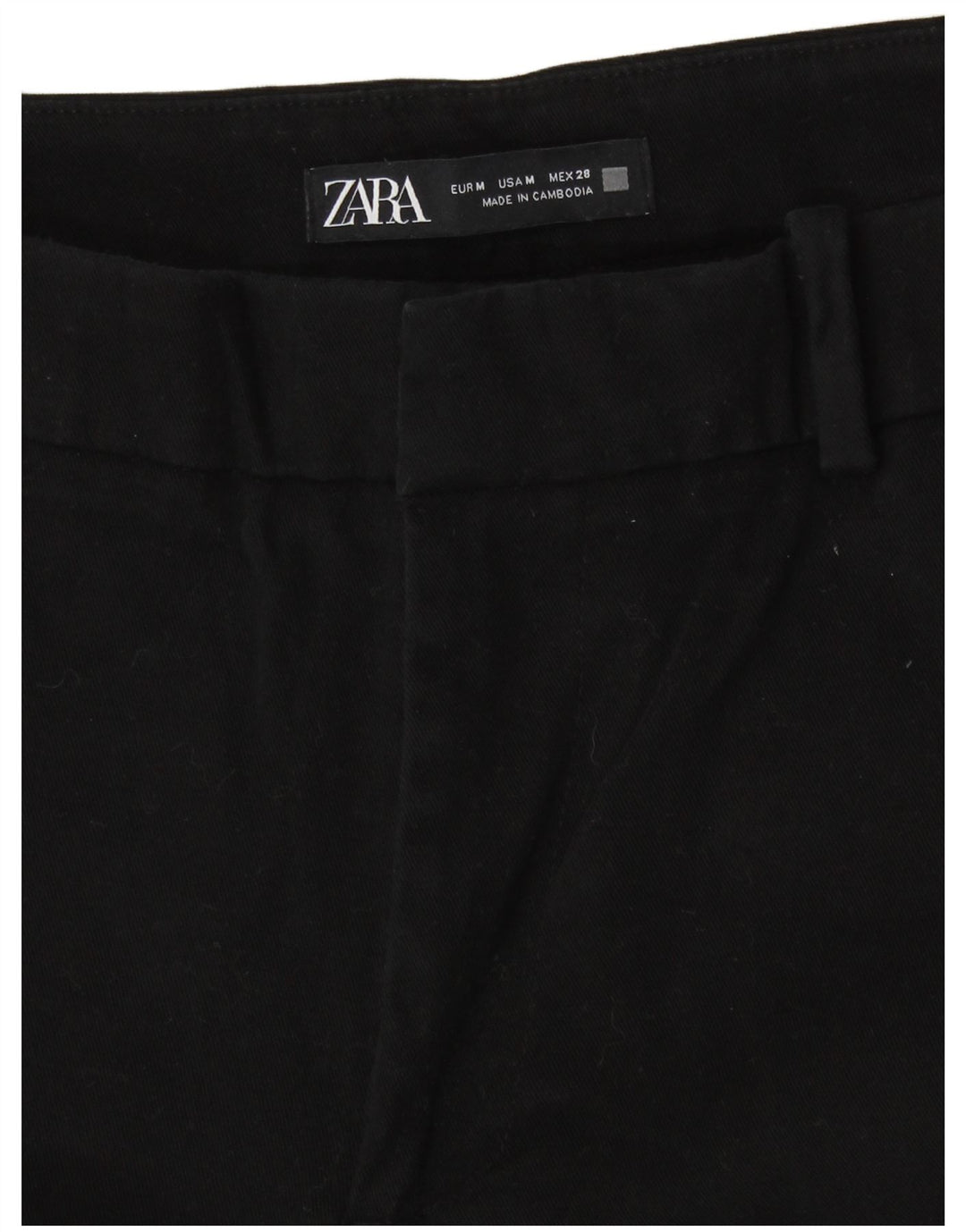 Zara Pantalon court droit pour femme Medium W28 L26 Coton noir