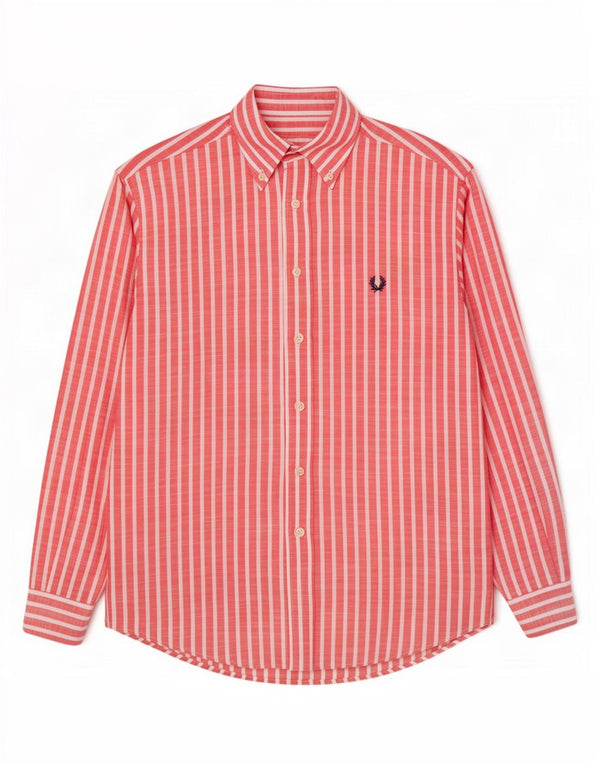 Fred Perry Chemise homme en coton à fines rayures rose moyen