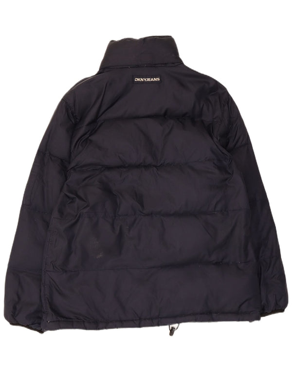Dkny Veste matelassée surdimensionnée pour femme UK 10 Petit nylon bleu marine
