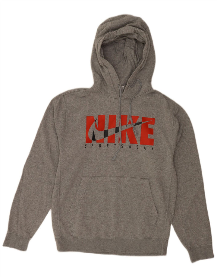Nike Pull à capuche graphique coupe régulière pour homme, petit, gris, coton