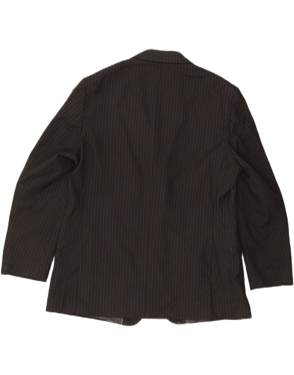 MARKS & SPENCER Veste blazer à 2 boutons pour homme UK 46 3XL Noir à fines rayures