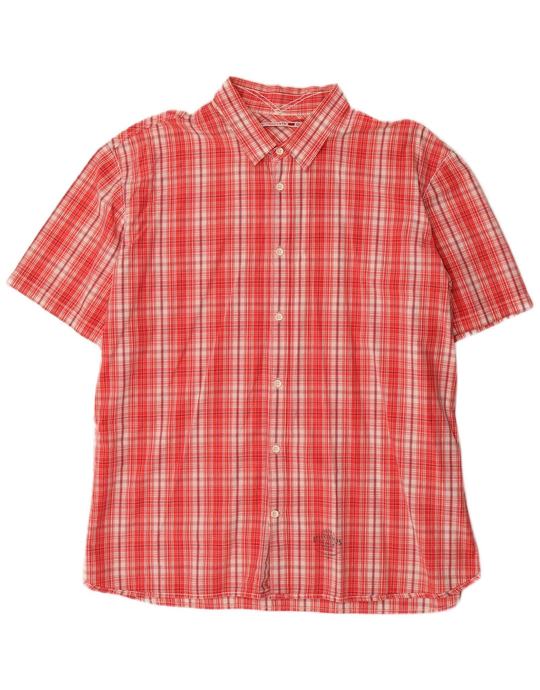 Levi's Chemise à Manches Courtes Denizen Homme 2XL Rouge à Carreaux Coton