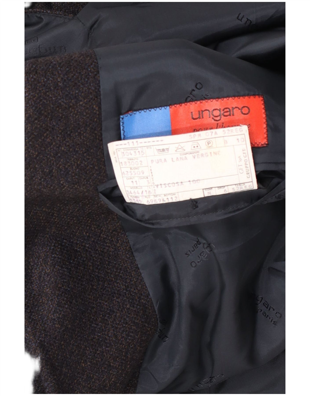 Ungaro Veste Blazer 3 Boutons Homme IT 52 XL Gris Laine Vierge
