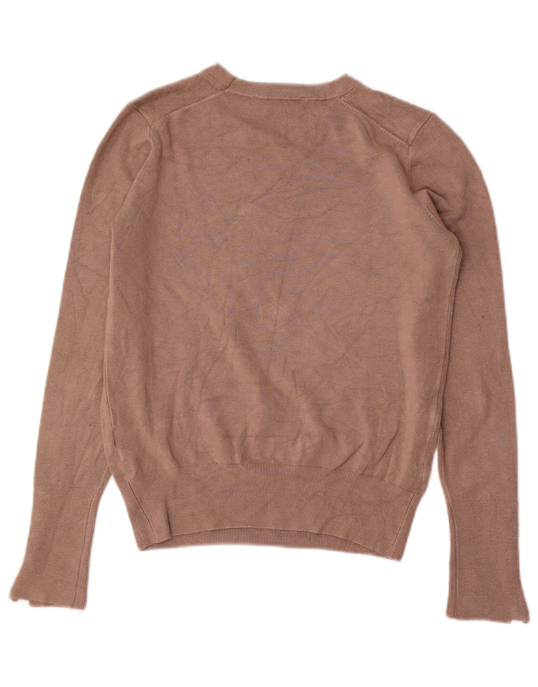 Zara Pull à col rond pour femme UK 12 Viscose marron moyen