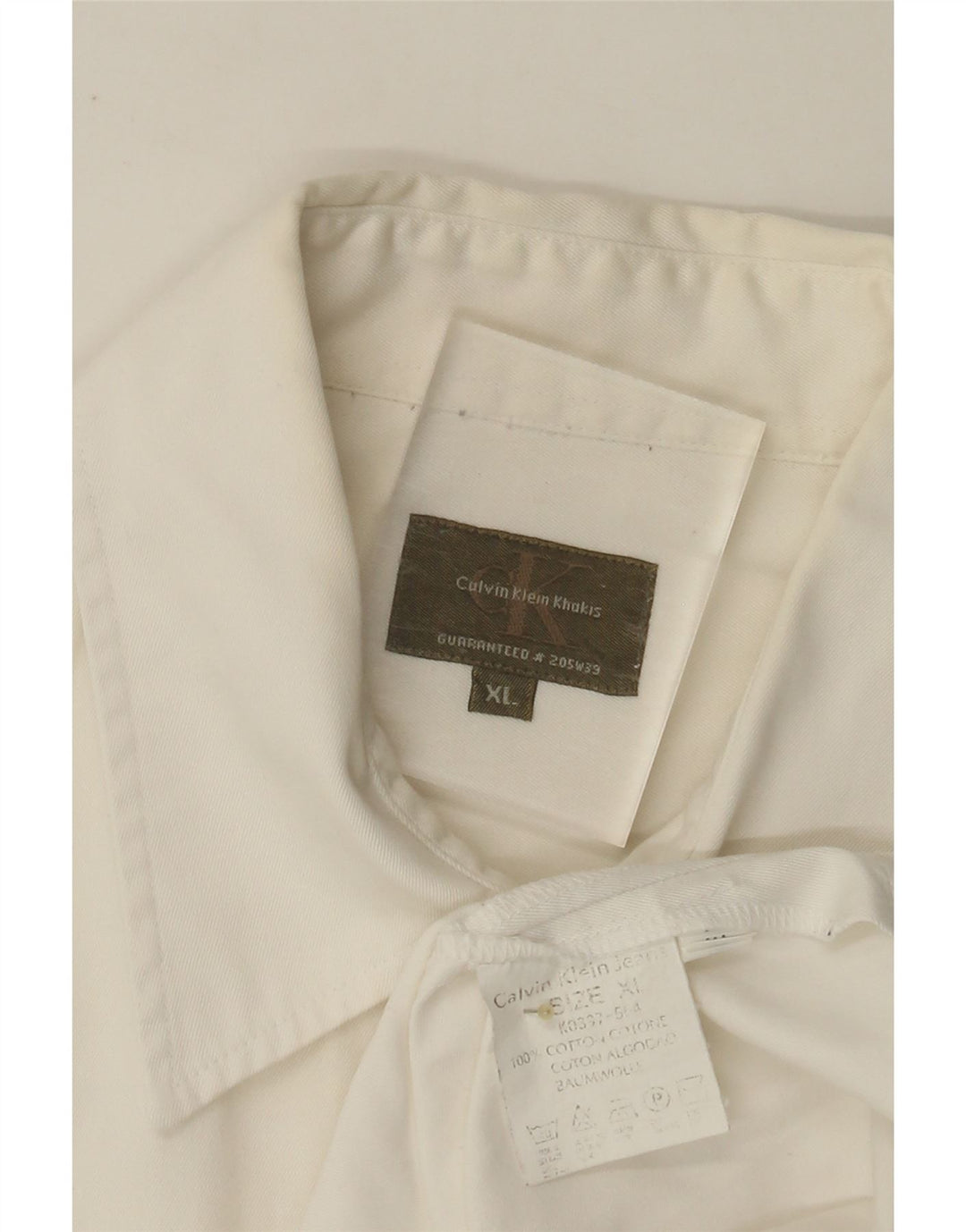 CALVIN KLEIN Chemise à Manches Courtes Khakis Homme Blanc XL Coton