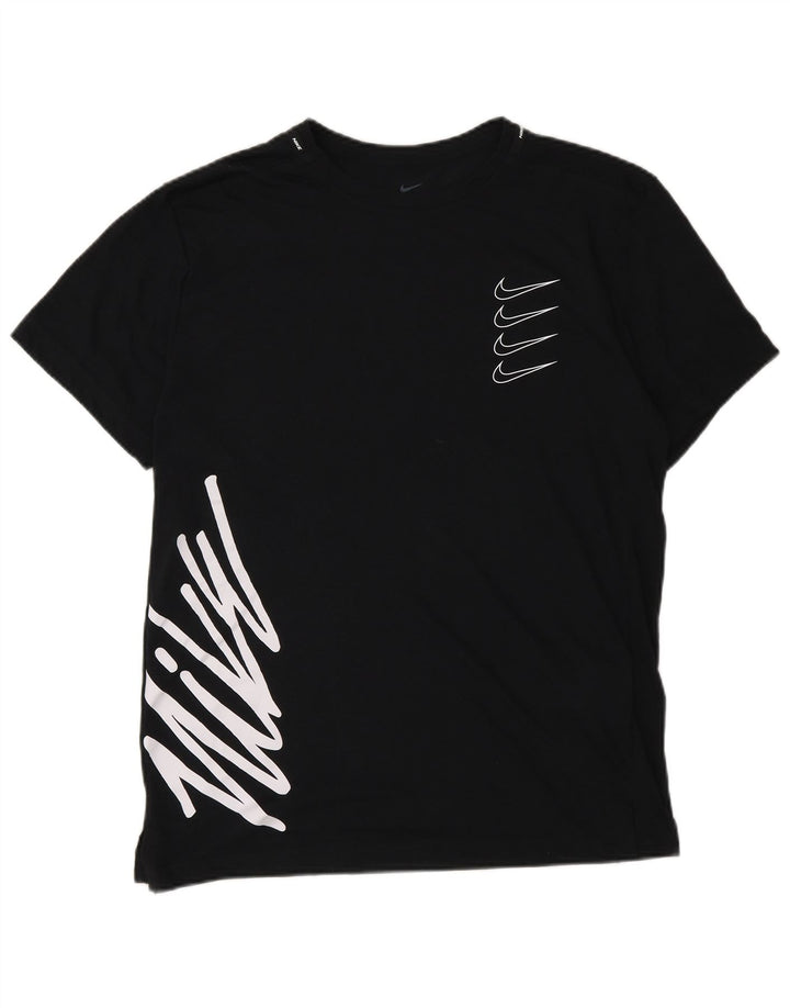 Nike Hommes Dri Fit Standard Fit Graphic T-Shirt Haut Petit Noir Polyester