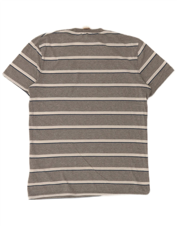 HOLLISTER T-Shirt Homme Gris Moyen Rayé Coton