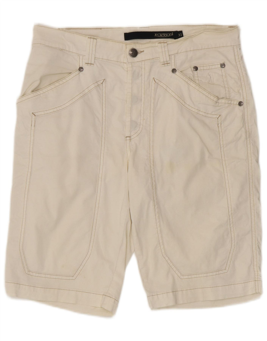 Jeckerson Bermuda Homme W32 Medium Blanc Cassé Coton