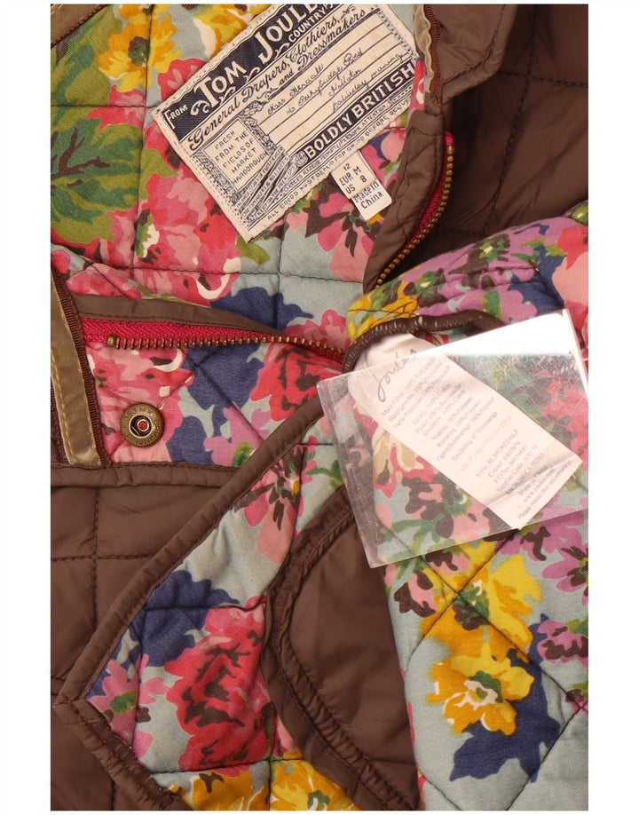 Joules Veste matelassée pour femme UK 12 Gris moyen Coton
