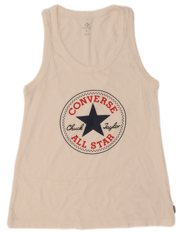 Converse Débardeur graphique pour femme UK 8 Small Blanc