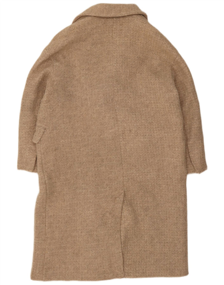 Zara Manteau croisé pour femme UK 42 XL Laine beige