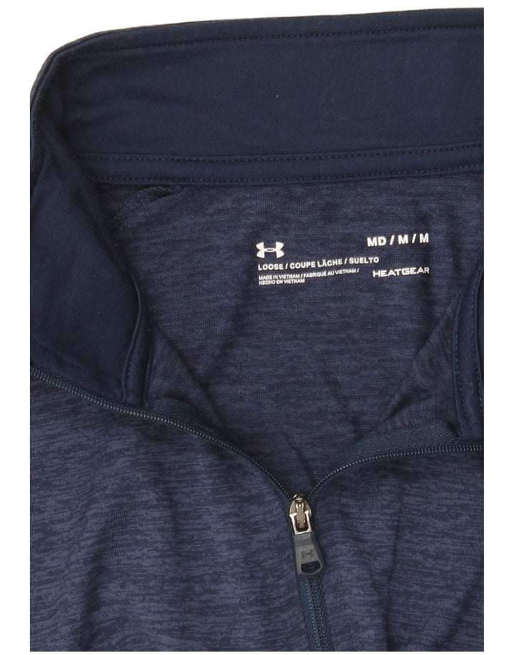 Under Armour Haut de Survêtement Heat Gear Pullover Homme Bleu Marine Moucheté