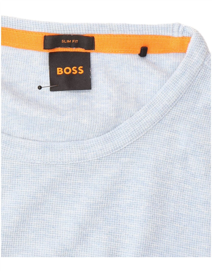 Hugo Boss Haut coupe slim à manches longues pour hommes, grand bleu