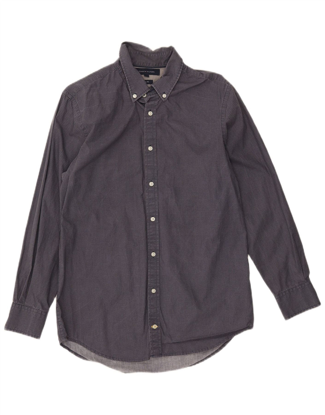 TOMMY HILFIGER Chemise Slim Fit Homme Bleu Marine Moyen Coton Tacheté