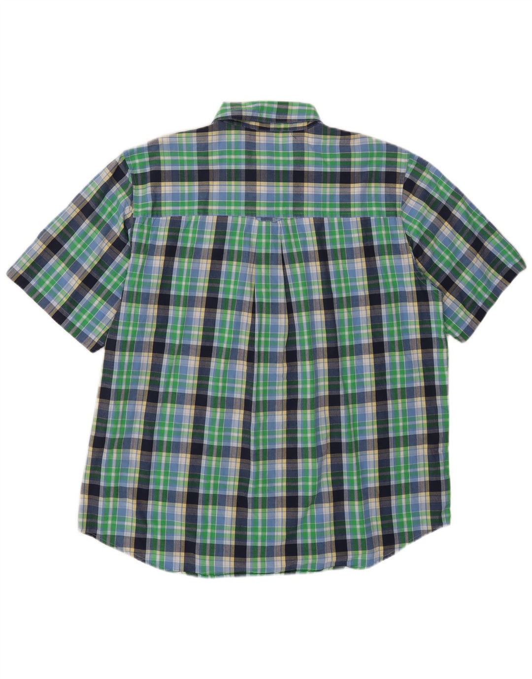 Chaps Chemise à manches courtes pour homme XL en coton à carreaux vert