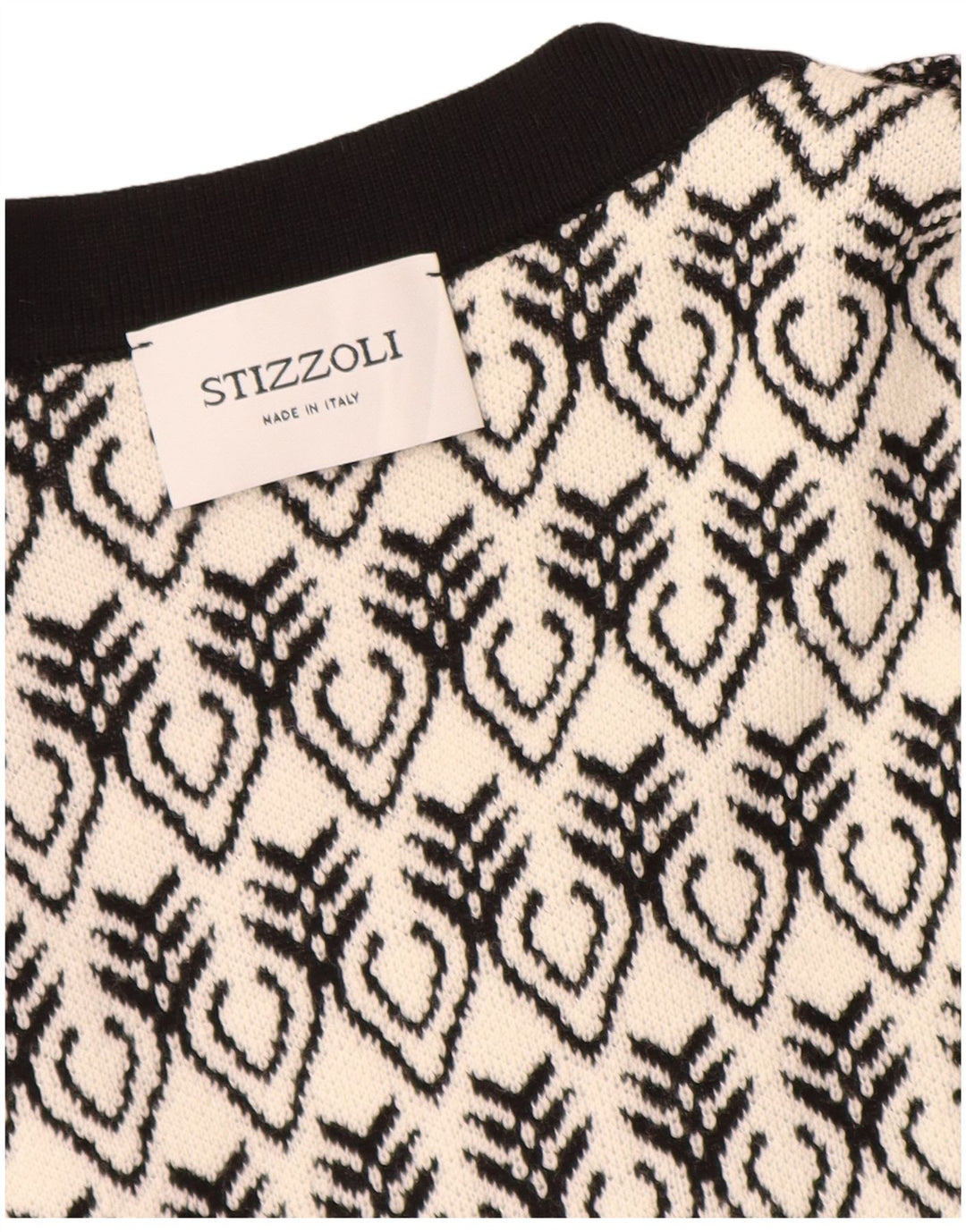 STIZZOLI Femme Cardigan Long Pull IT 46 Grand Blanc Géométrique