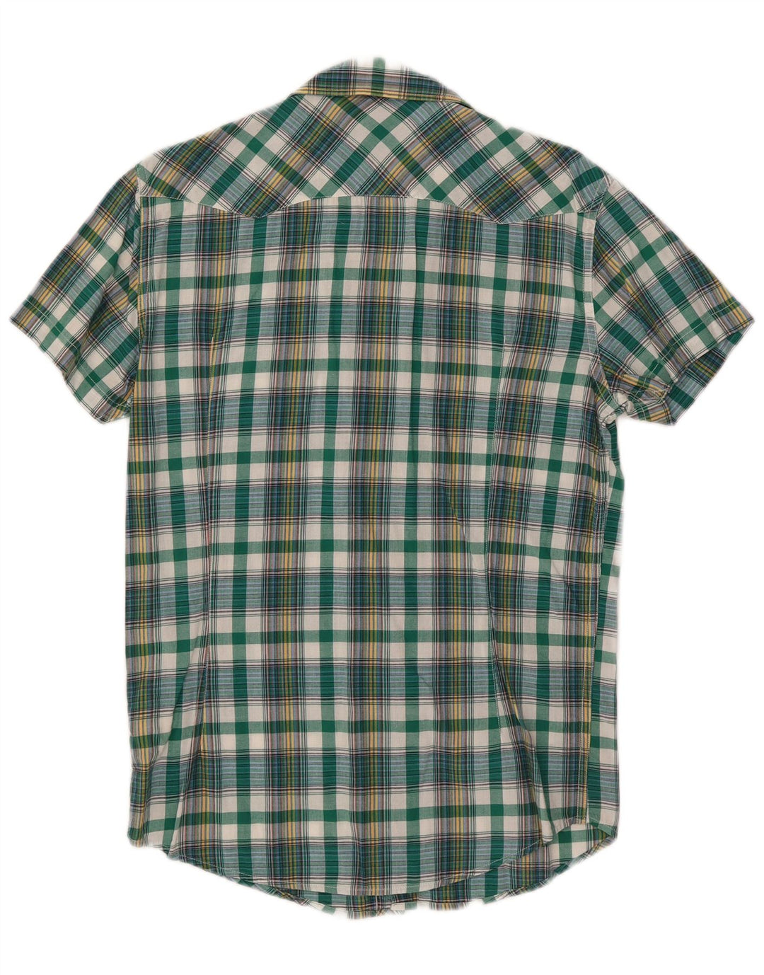 Lee Chemise à Manches Courtes Rider Homme Vert Moyen à Carreaux en Coton
