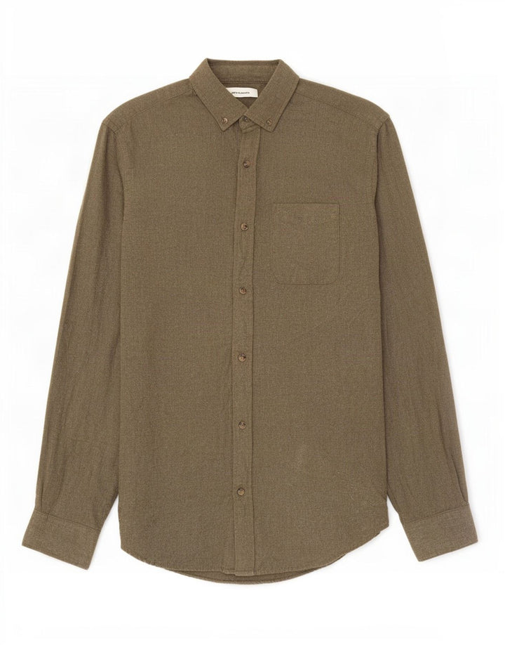 Jack & Jones Chemise En Flanelle Small Kaki Coton Homme
