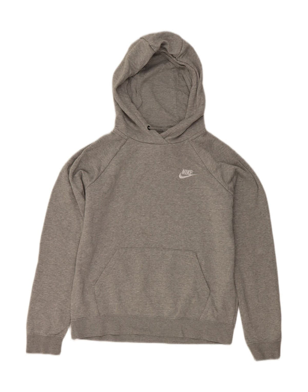 Nike Pull à capuche surdimensionné pour femme UK 10 Petit coton moucheté gris