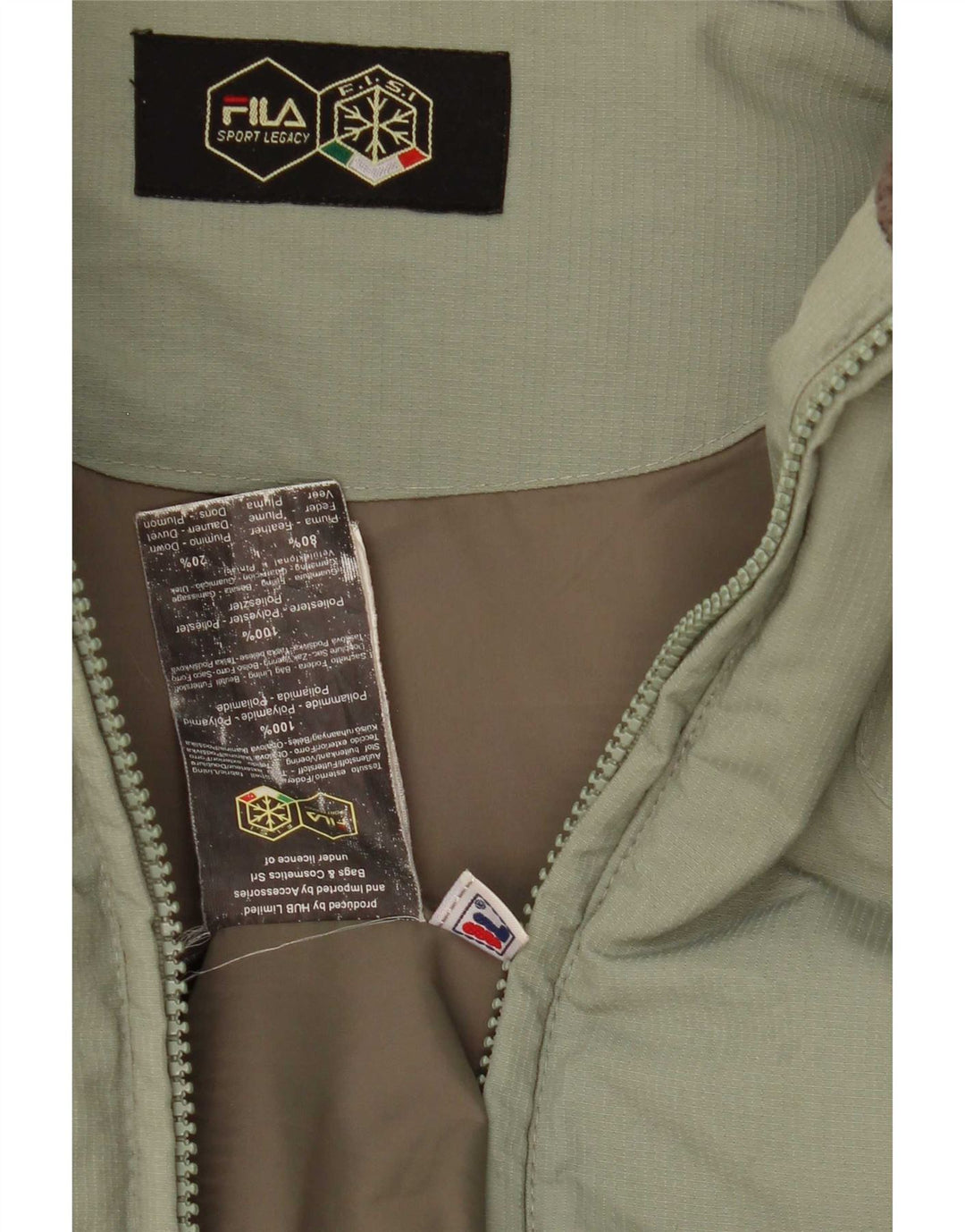 Fila Veste matelassée homme UK 40 Large Vert Polyamide