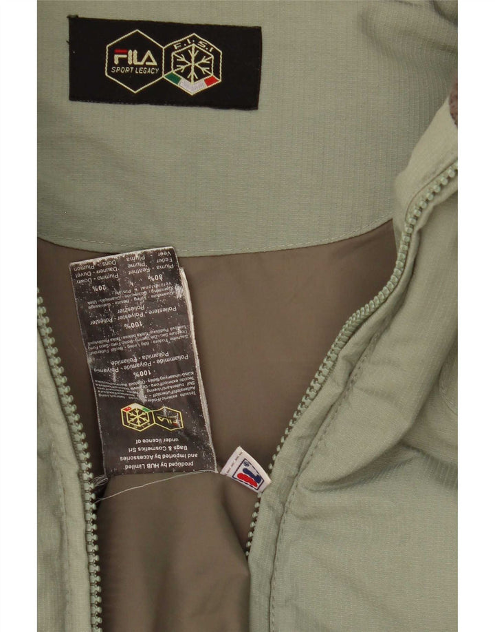 Fila Veste matelassée homme UK 40 Large Vert Polyamide