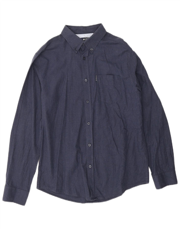 Ben Sherman Chemise Homme Large Bleu Marine Coton
