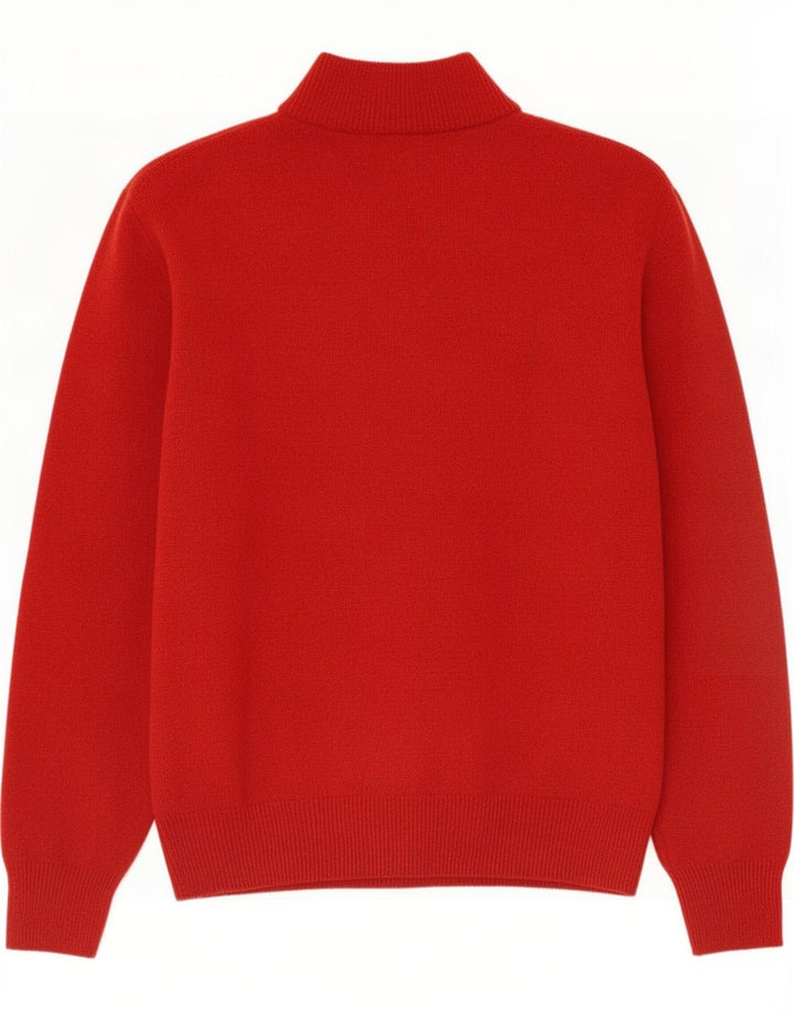 Gant Pull Col Zippé Homme Rouge Moyen Laine