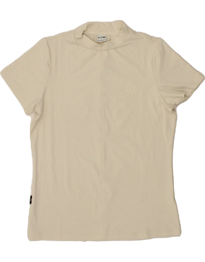 PUMA Womens T-Shirt Top UK 14 Large Beige Vintage Puma and Second-Hand Puma from Messina Hembry 