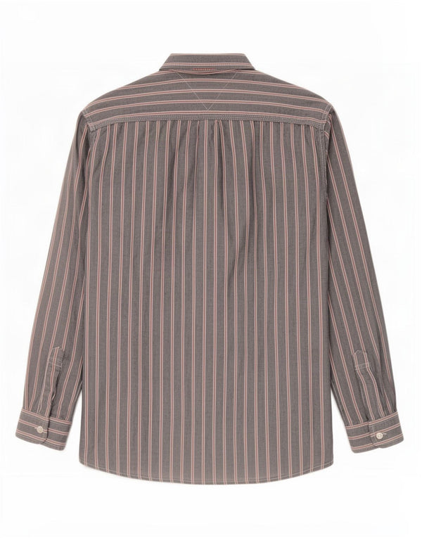 Tommy Hilfiger Chemise Homme Gris Moyen En Coton À Fines Rayures