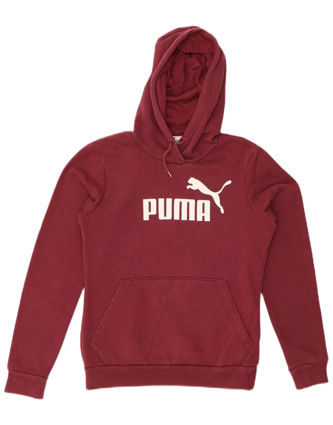 PUMA Pull à capuche graphique pour femme UK 10 Petit coton bordeaux