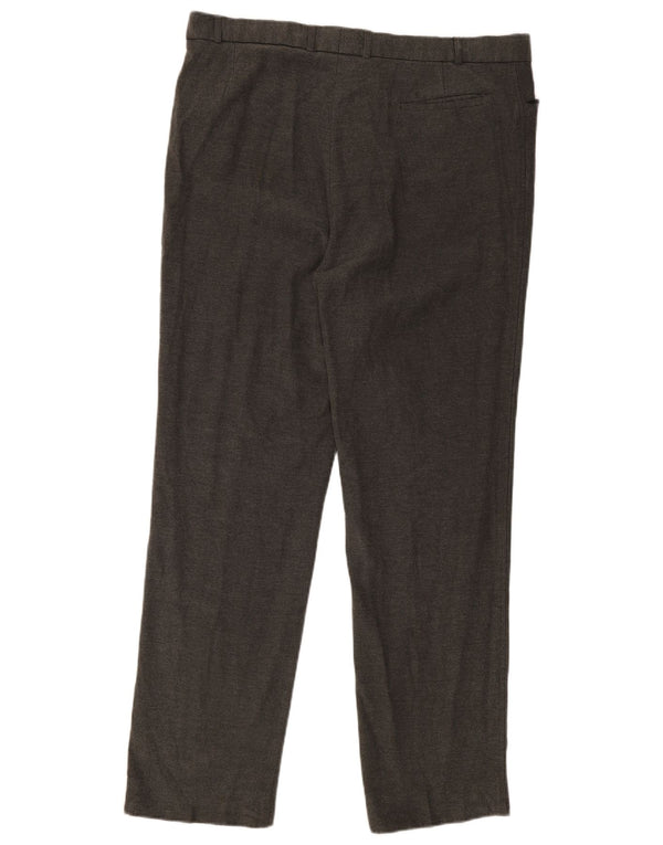 Marks & Spencer Pantalon décontracté droit W40 L33 Gris Viscose Homme