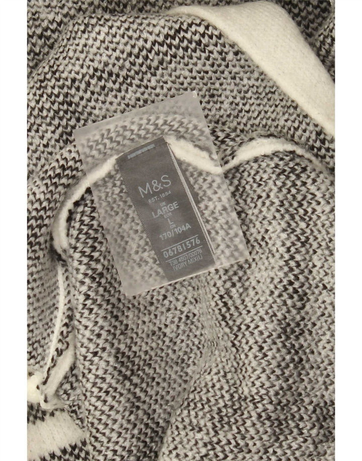 Marks & Spencer Pull cardigan long pour femme UK 16 Grand carreaux blancs