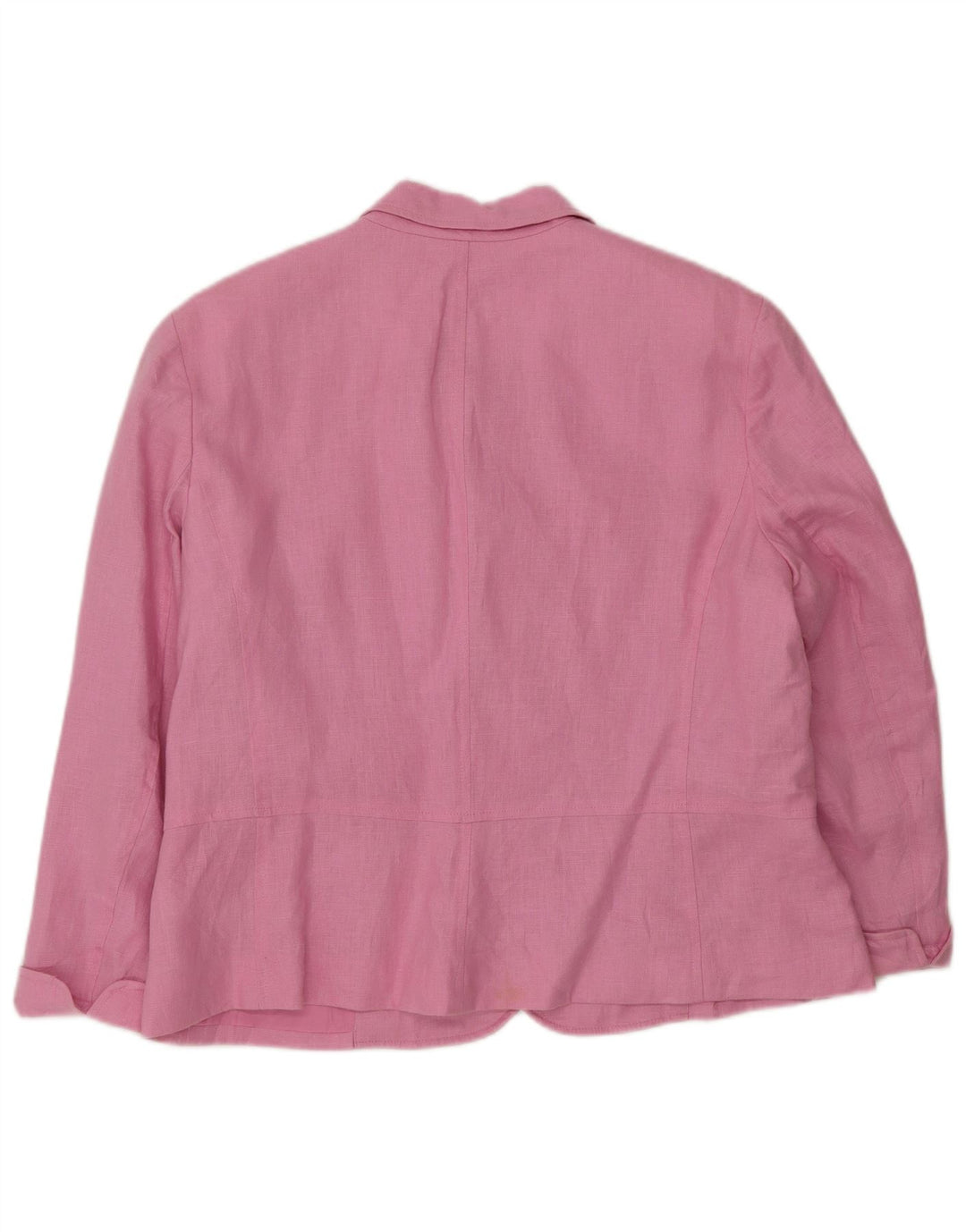 Chaps Veste Blazer 4 Boutons à Manches 3/4 pour Femme UK 18 XL Lin Rose