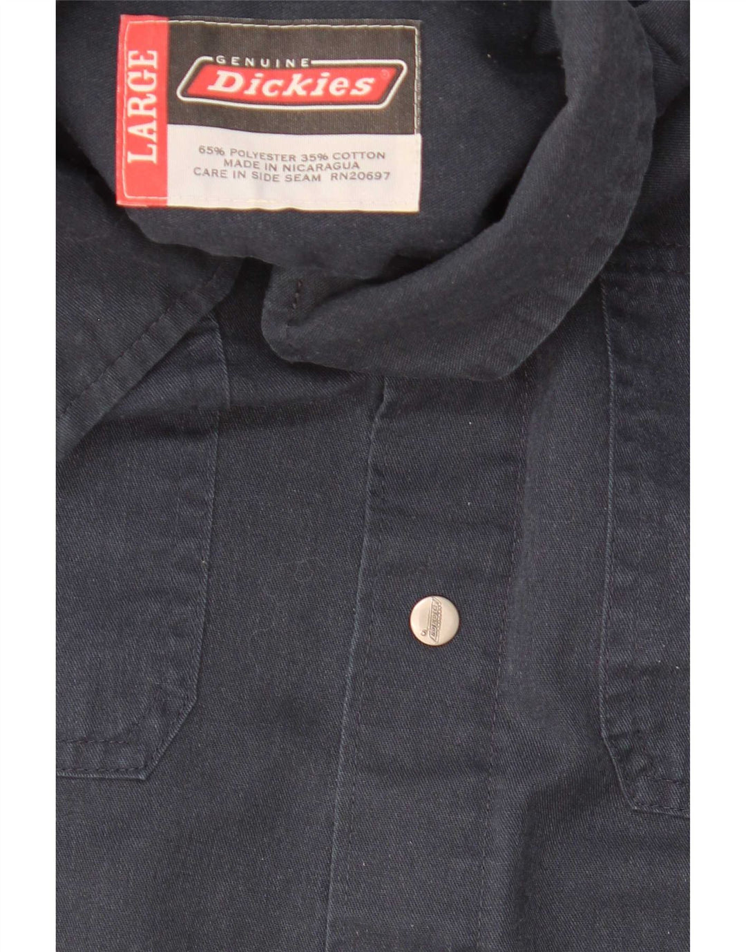 Dickies Chemise à manches courtes pour homme Large Bleu marine Polyester