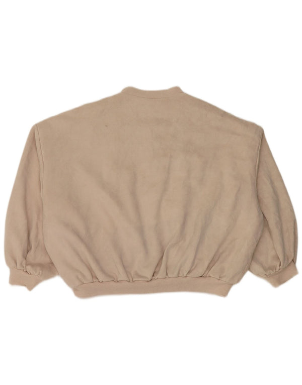 Zara Veste bomber surdimensionnée pour femme UK 14 Polyester beige moyen