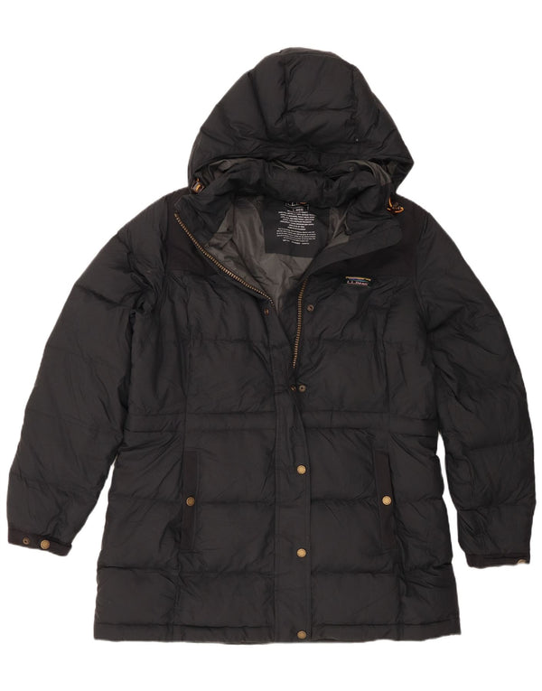 L.L.Bean Veste matelassée à capuche pour femme UK 16 Large Gris Polyester