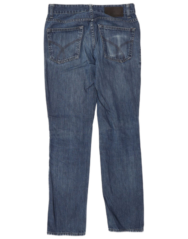 Calvin Klein Jean Slim Droit Homme W30 L32 Bleu Coton