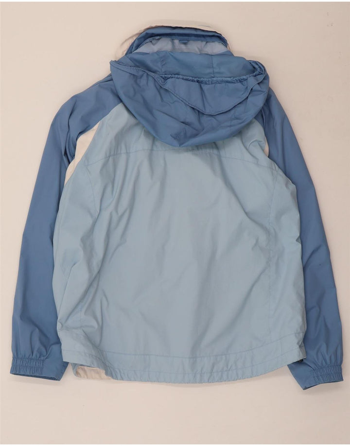 COLUMBIA Veste de pluie à capuche surdimensionnée pour femme UK 18 XL Bleu Colorblock