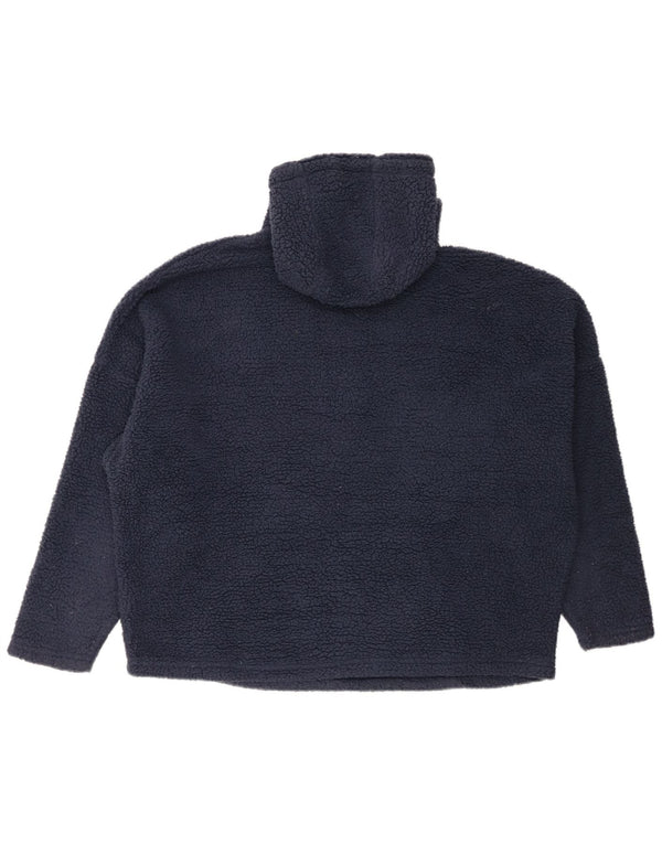 Ellesse Pull polaire surdimensionné à capuche pour femme UK 10 Small Bleu marine
