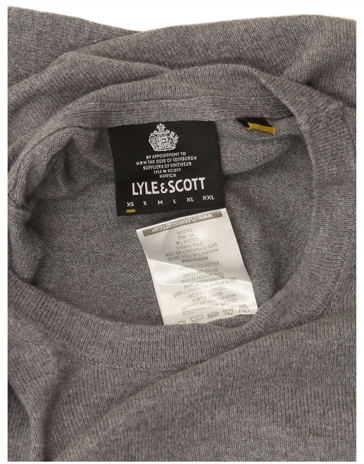 Lyle & Scott Pull à col rond pour homme XS Gris Coton