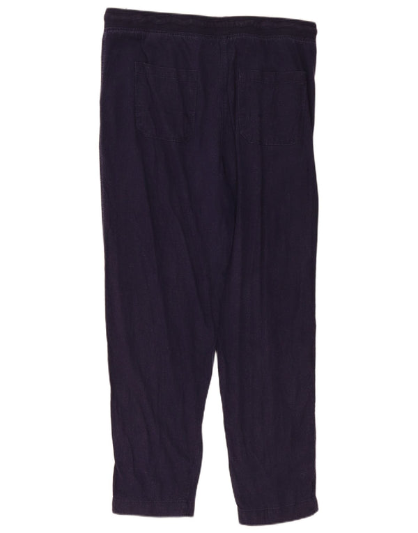 Marks & Spencer Pantalon décontracté pour femme UK 14 Large W34 L29 Bleu marine