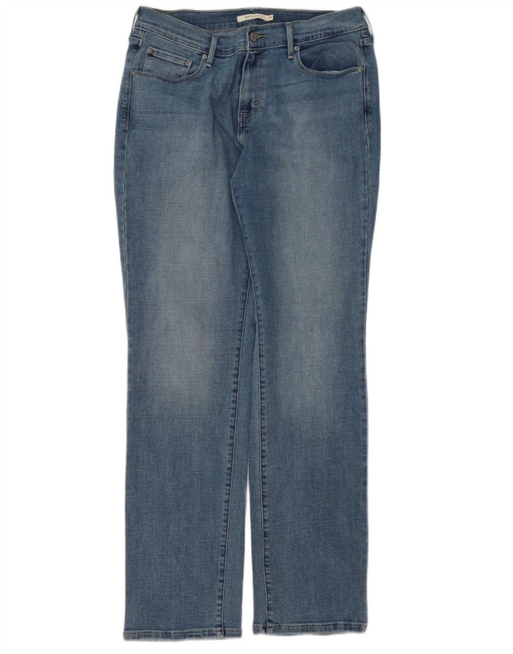 LEVI'S Jean long droit pour femme US 10 Large W30 L34 Bleu Coton