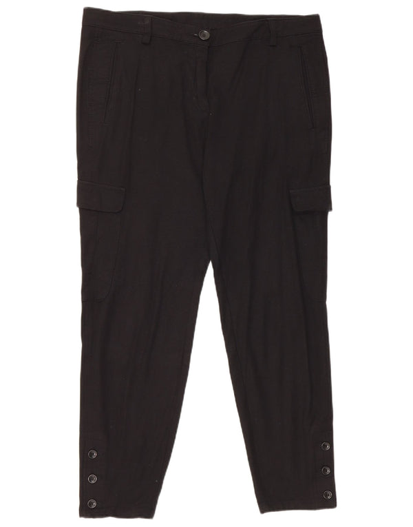 Reiss Pantalon cargo fuselé pour femme UK 12 Medium W34 L26 Noir Viscose