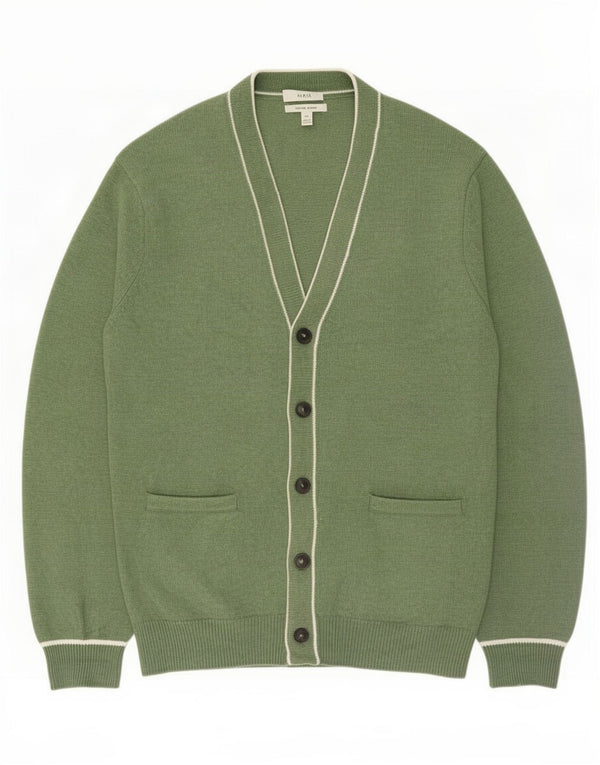 Marks & Spencer Pull Cardigan Homme 2XL Vert Polyester