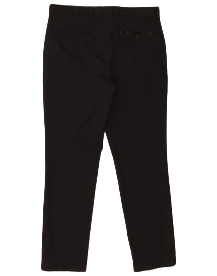 Marks & Spencer Pantalon de Costume Slim Homme W34 L31 Noir Polyester